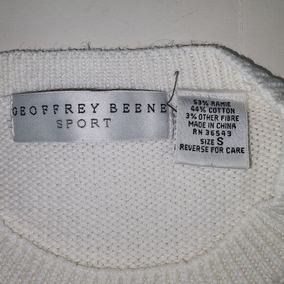Vintage Y2K Geoffrey Beene Sport White Knit Sleeveless Top Sz S - Picture 3 of 5